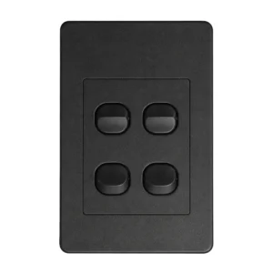 Lesco 4 Lever Light Switch Eco Black