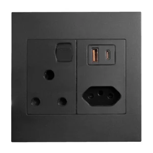 Lesco Single Plug 2 Pin with USB Black