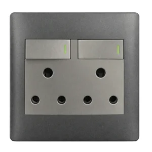 AUS Lux Double Socket Silver Grey