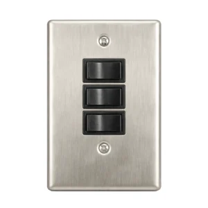 AUSMA Metal Silver Light Switch 3 Lever