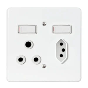 Lesco Single Plug 2 Pin White Steel