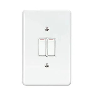 Lesco Light Switch 2 Lever White Steel